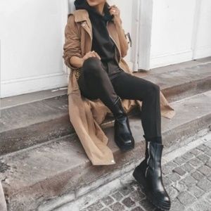 ZARA Leather Lug Sole Ankle Boots